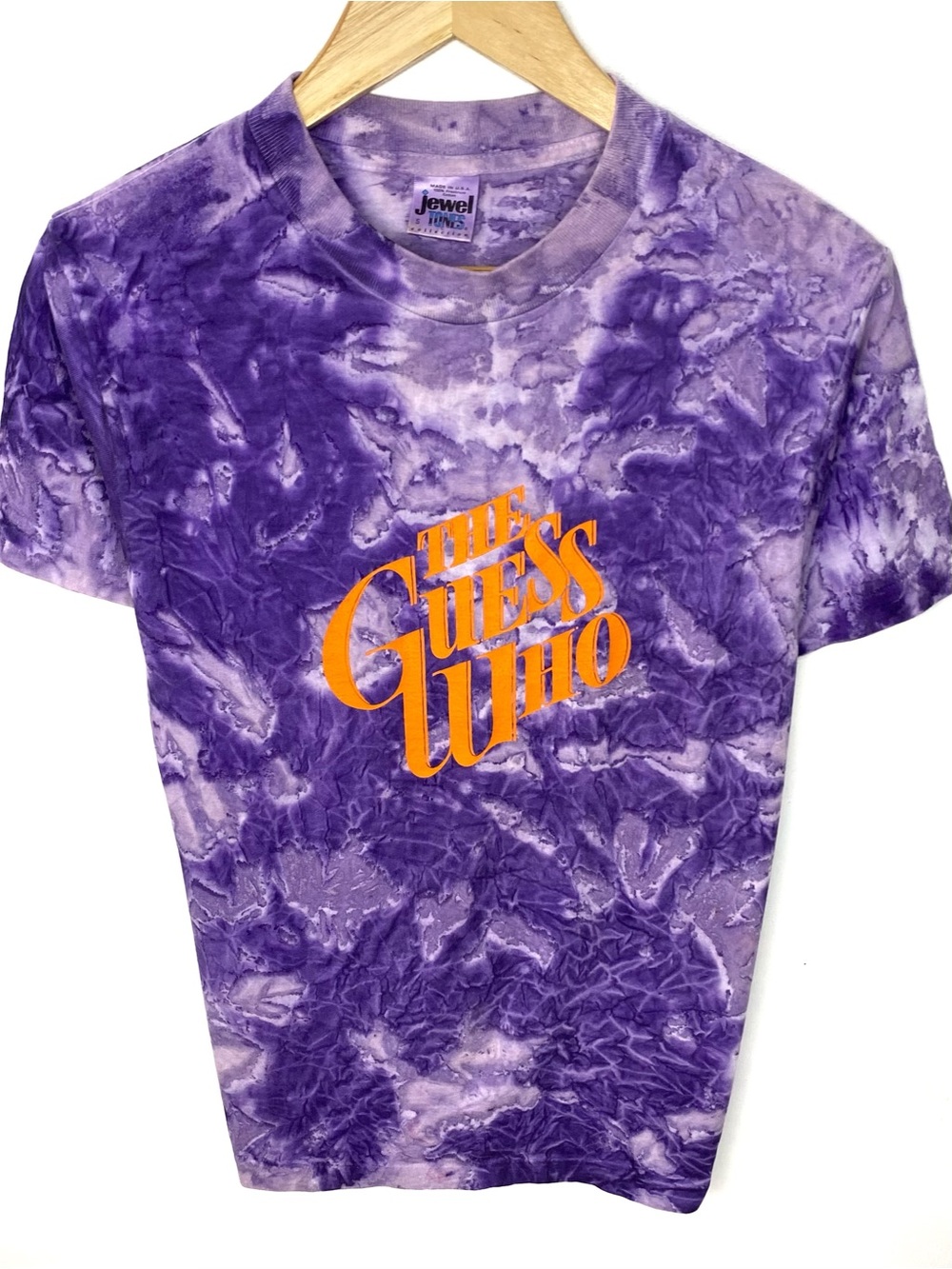 Vintage The Guess Who Band Purple Tie Dye Single Stitch T Shirt Jewel Tones Tag